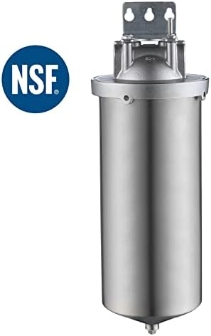 NSF/ANSI 42 Certification Jumbo Stainless Steel Filter Housing for 10”Length,4.5"OD Filter Cartridge, 1NPT Inlet and Outlet, Drain Valve Style C (Square Head) - Image 2
