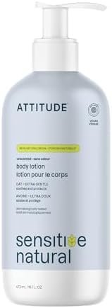 ATTITUDE Face & Body Lotion for Sensitive Skin, Unscented, 16 Fl Oz by ATTITUDE