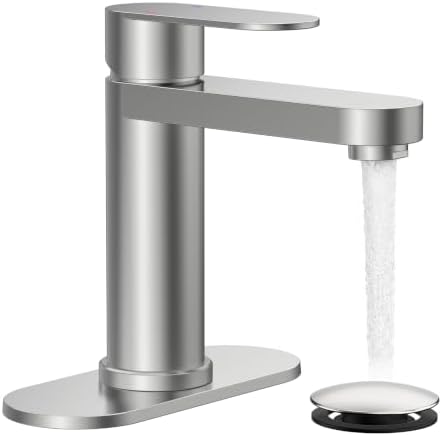 FORIOUS Bathroom Faucet 1 Hole, Single Handle Vanity Faucet Brushed Nickel by FORIOUS