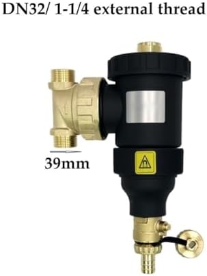 Magnetic Boiler Filter Body, Central Heating Sludge Trap With Stainless Steel Mesh & Magnetic Ring For HVAC/Boiler Systems, With On/Off Drain Valve, Rust Sediment Removal Filter(DN32/1-1/4 male) - Image 3