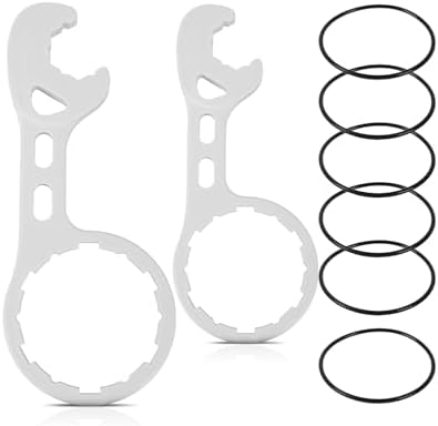 Calvana 2 Water Filter Wrenches with 6 Durable Rubber O-Rings, Compatible with GE Water Systems GXWH20F, GXWH04F, GXRM10RBL, GX1S01R, Quick Installation & Removal Tool, White by CALVANA