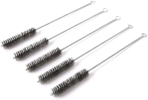 12 Inch Pipe Cleaning Brush Set with Stainless Steel Bristles, Steel Wire Tube Brush Kit for Auto Parts Polishing, Machining, Bottles, Tubes, Etc.（25mm-5pcs） by WMXXBRU