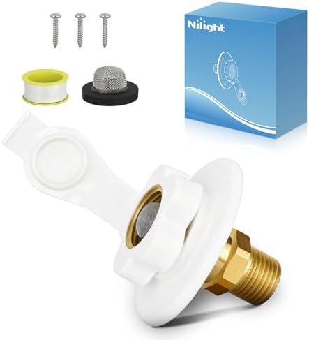 Nilight RV City Water Inlet Check Valve 1/2" NPT to 3/4" GHT Brass by Nilight
