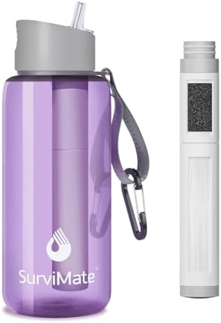 SurviMate 5-Stage 0.01μm Ultra-Filtration Filtered Water Bottle BPA-Free by SurviMate
