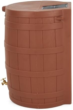 Good Ideas Rain Wizard Water Collection Barrel, 50 Gallon, Terra Cotta - Image 4