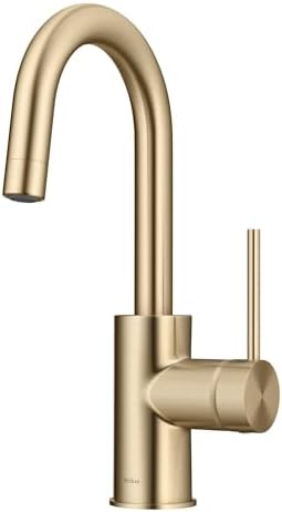 KRAUS Oletto Single Handle Kitchen Bar Faucet with QuickDock Top Mount Installation Assembly in Spot Free Antique Champagne Bronze, KPF-2600SFACB by Unknown
