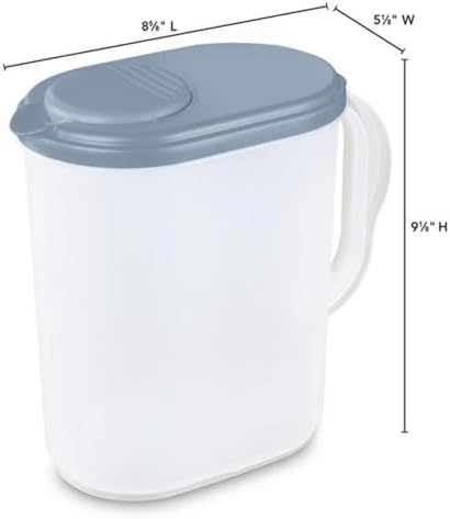 1 Gallon Water Pitcher with Lid & Pivot Spout -Slim Design Fits Fridge Door - Image 2
