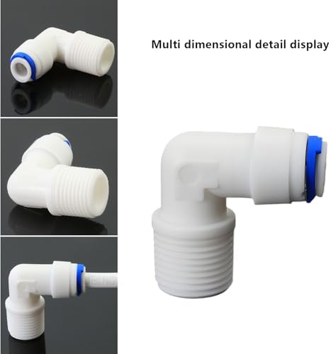 3/8"M Elbow to 1/4" Push-Fit for RO Water Filter, 5 Pcs - Image 2