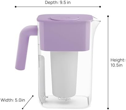 Culligan ZeroWater 10-Cup Pitcher Water Filter Removes PFAS, Lilac - Image 3