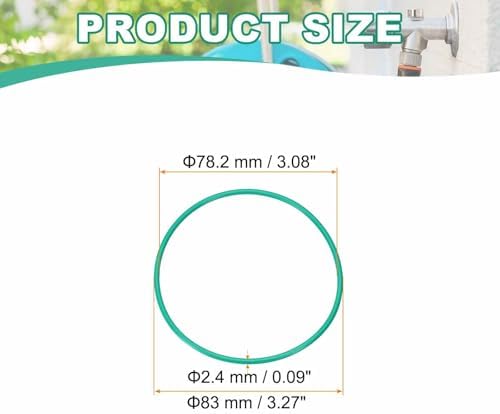 HARFINGTON 5 Pcs Fluorine Rubber O-Rings 83mm OD 78.2mm ID 2.4mm Width Round Sealing O Ring Seal Gasket for Industrial Engines Plumbing Faucet Hose Automotive - Image 2