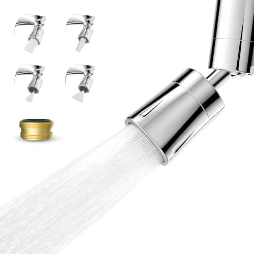 Faucet Aerator 4 Modes, 360° Swivel Faucet Sprayer Head Attachment, Chrome by iFealClear