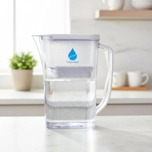 Therasage TheraH2O Water Filter Pitcher with 6-Stage Filtration System, Natural Alkaline, 300-400 Gallons per Cartridge - Image 2