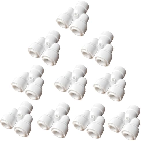 10pcs RO Fittings Y Type 3/8 inch Tubing OD Use Two Way Water Line Splitter Quick Connect Tube Fittings Push to Connect Plastic Connectors for Water Filtration System by Unknown