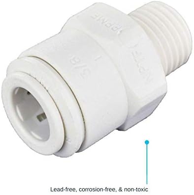 John Guest 3/8 Inch OD x 1/4 Inch NPT Male Connector, Push to Connect Plastic Plumbing Fitting, PP011222WP - Image 3