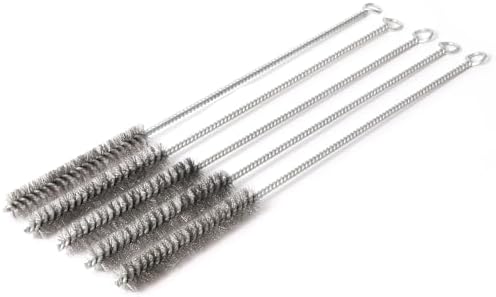 12 Inch Pipe Cleaning Brush Set with Stainless Steel Bristles, Steel Wire Tube Brush Kit for Auto Parts Polishing, Machining, Bottles, Tubes, Etc.（15mm-5pcs） by WMXXBRU