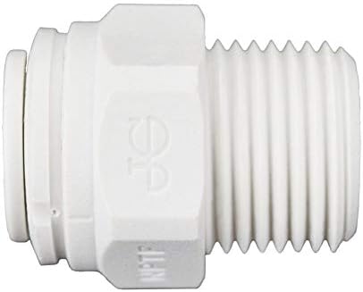 John Guest 3/8 Inch OD x 3/8 Inch NPT Straight Adapter, Push to Connect Plastic Plumbing Fitting, PP011223WP - Image 2