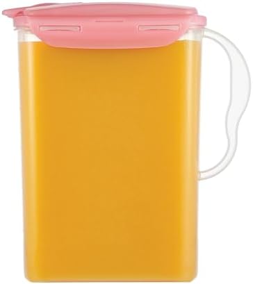LocknLock Aqua Fridge Door Water Jug | Clear Pitcher | BPA Free Plastic Pitcher with Lid | 3 Quart Pitcher with Lid for Water, Juice, Tea & More Beverages, Pink by LocknLock