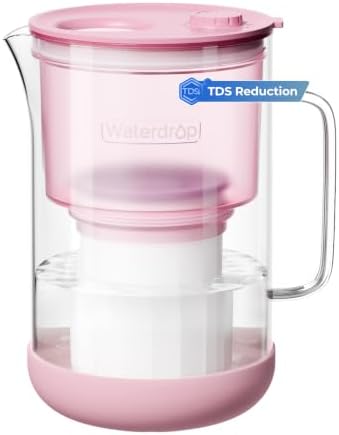 Waterdrop PT-13P TDS-Reducing Glass Water Filter Pitcher, Large 10-Cup by Waterdrop