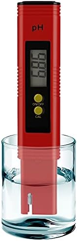 PH Meter for Water Hydroponics Digital PH Tester Pen 0.01 High Accuracy Pocket Size with 0-14 PH Measurement Range for Household Drinking, Pool and Aquarium (1, Red, Normal) by YOUR+BEST+LIFE+PARTNER