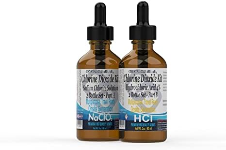 Crystal Clear Lab Chlorine Dioxide 2oz Pure Solution 4 Glass Bottle Kit - Image 5