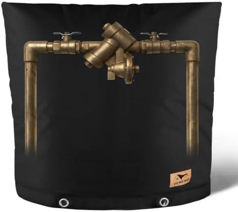 Backflow Preventer Insulation Cover - Water Pipe Insulation Sprinkler Cover for Outside - Insulated Backflow Cover Pouch for Irrigation Back Flow Valve in Winter or Sun Exposure (40"W x 36"H, BLACK) by DEMEDO