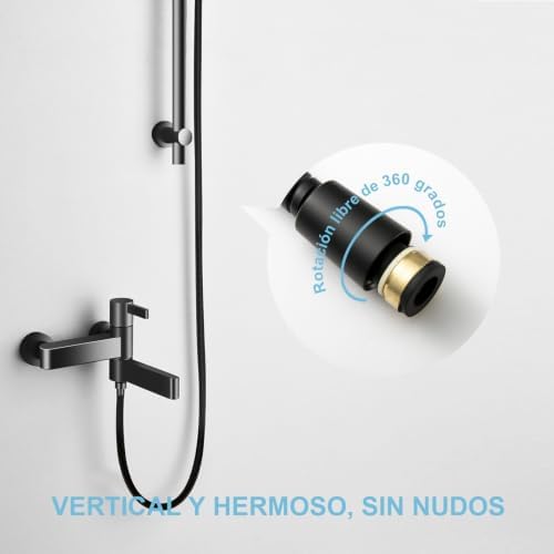 OFFO Shower Hose, Kink Free Stainless Steel Shower Hose Attachment Electroplating Handheld Shower Head Hose Flex Hoses Extension with Brass Insert & Nut for Pet Bathing Cleaning 60 in, Matte Black - Image 3