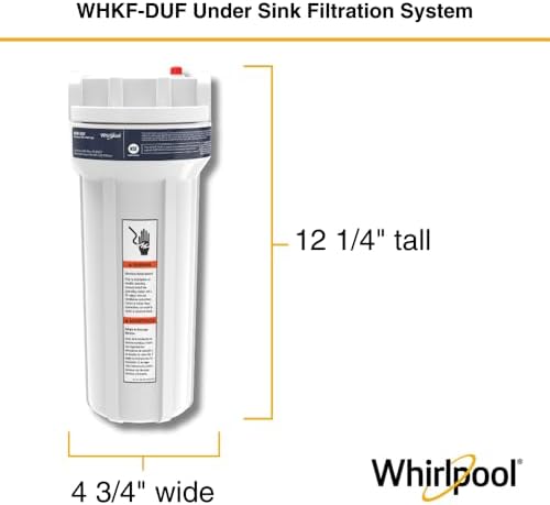 Whirlpool Under Sink Water Filtration System WHKF-DUF | Push-in Quick Connect, 1 Carbon Filter & Installation Kit Included | Reduces Chlorine Taste & Odor, Sediment - Image 4