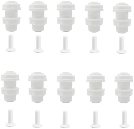 10 Pack 1/4" Bulkhead Connector Include 10 end Plug -Push to Connect Fitting for RO Reverse Osmosis Systems, 1/4" OD Tube, Water Filter & Plumbing Quick Connect Adapter by Unknown