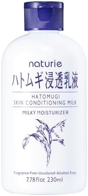 naturie Hatomugi Skin Conditioning Milk, hydrating moisturizer with hatomugi extract for face and body by naturie