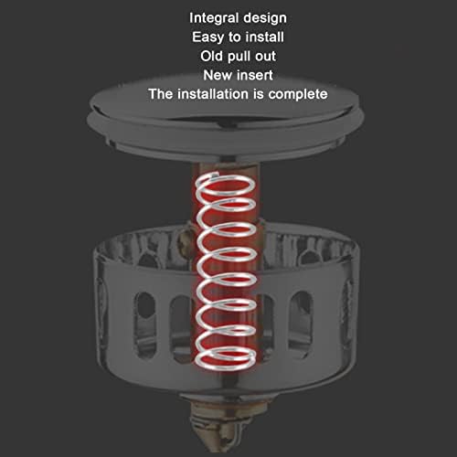 Folding Drain Filter, Copper + Stainless Steel Push Bounce Core Clog for Bathroom - Image 3