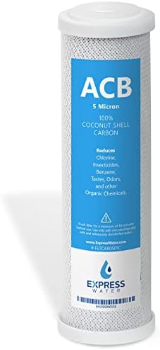 Express Water – 1 Pack Activated Carbon Block ACB Water Filter Replacement – 5 Micron, 10 inch Filter – Under Sink and Reverse Osmosis System… by ExpressWater