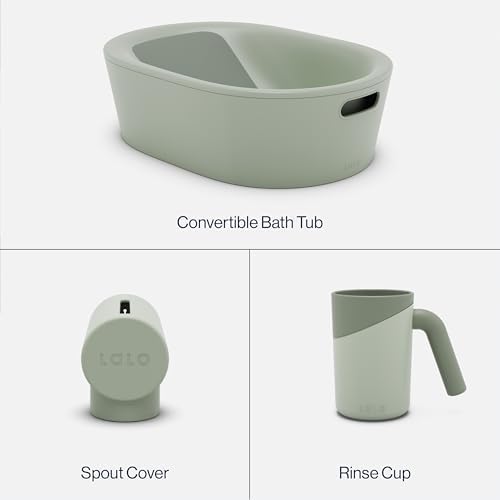 Lalo Bathtime Starter Kit, 3 Pieces, Baby Bathtub, Rinse Cup & Spout Cover - Image 3