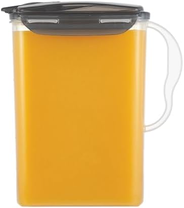 LocknLock Aqua Fridge Door Water Jug | Clear Pitcher | BPA Free Plastic Pitcher with Lid | 3 Quart Pitcher with Lid for Water, Juice, Tea & More Beverages, Gray by LocknLock