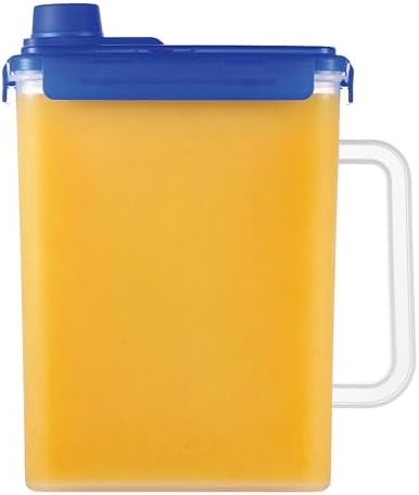 LocknLock Aqua Fridge Door Water Jug | Clear Pitcher | BPA Free Plastic Pitcher with Lid | 1 Gallon Pitcher with Lid for Water, Juice, Tea & More Beverages, Blue by LocknLock