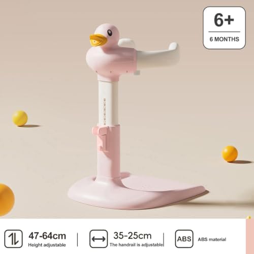 Adjustable Baby Shower Rack Anti-Slip Base Toddler Bath Stand Duck Design Portable Height Width Adjustable for 8-24 Months Kids A - Image 2