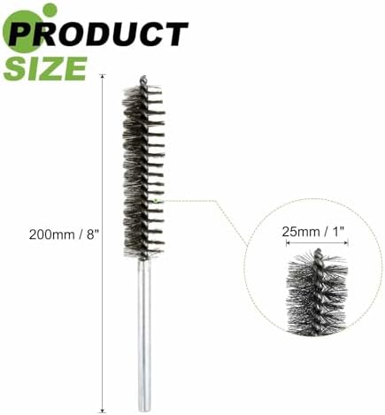 HARFINGTON 4pcs Wire Bore Brush 8 x 1 1/4 Inch Shank Stainless Steel Bristles Cleaning Brush for Clean Car Part Tube Kitchen Garage - Image 2