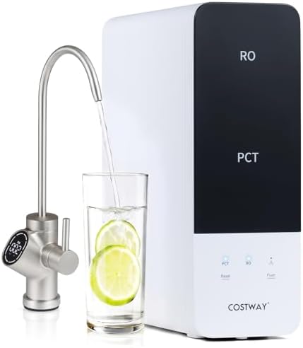 COSTWAY Alkaline PH+ RO Water Filter, 600 GPD Tankless Under-Sink RO System by COSTWAY