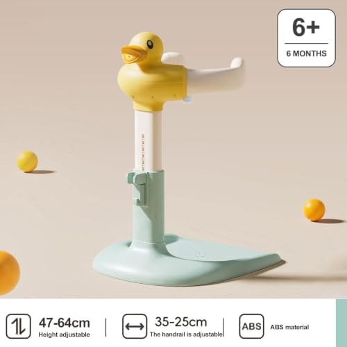 Adjustable Baby Shower Rack Anti-Slip Base Toddler Bath Stand Duck Design Portable Height Width Adjustable for 8-24 Months Kids B - Image 2