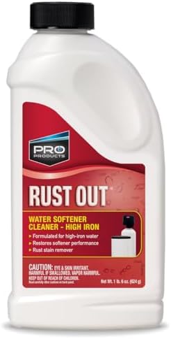 Pro Products Rust Out Water Softener Cleaner – Removes Rust Buildup -- Maintains Softener Performance – Removes Iron – Enhances Softener Performance – Cleans Fouled Resin – Extends Softener Life, Original - 1 Pack, 1.375 lbs. (RO12N) by Pro+Products%2C+LLC