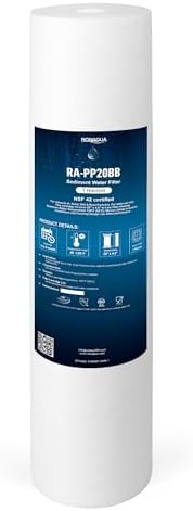 Ronaqua 20" x 4.5" Big Sediment Replacement Water Filter Cartridge, 1 Micron, NSF Certified, for Whole House, Compatible with 155358-43, 2PP20BB1M, AP810-2, FPMB-BB5-20, P5-20BB, SDC-45-2005 by Ronaqua