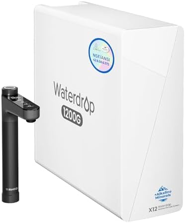 Waterdrop X12Alkaline Mineral Reverse Osmosis System 1200 GPD, Black Faucet by Waterdrop