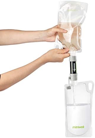 miniwell Gravity Water Filter Ultralight Multi-Purpose Hiking Accessories Optional Emergency kit TUV Certified Hurricane Storm Supplies (Water Filter with Bottles - Image 2