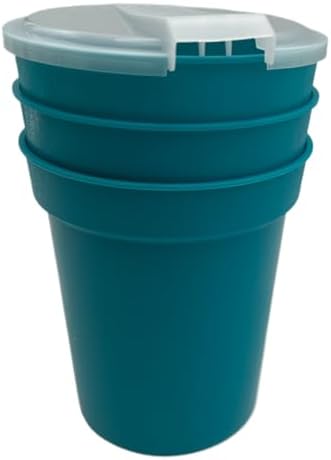 28 oz Water Pitcher with Straw Port Lid – Turquoise Patient Care Pitcher with Easy Grip Handle for Elderly, Nursing Homes, Hospitals- 3 pack - Image 2