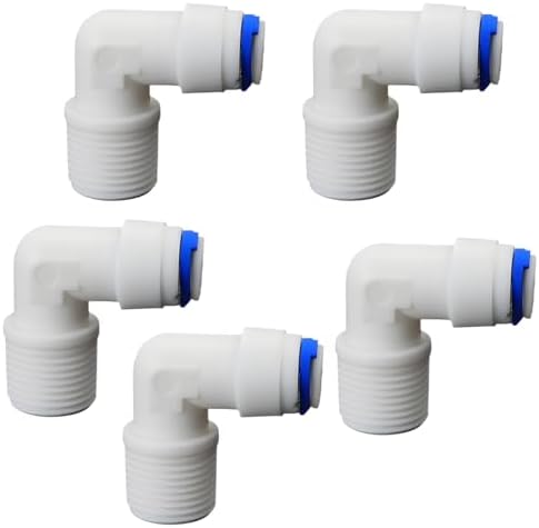 3/8"M Elbow to 1/4" Push-Fit for RO Water Filter, 5 Pcs by Unknown