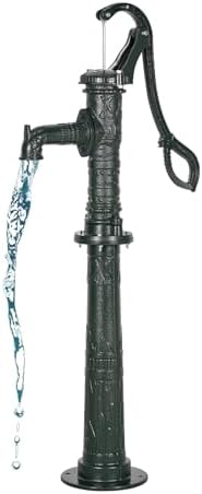 VEVOR Well Hand Pitcher Pump, 20 ft Max Lift, Antique Cast Iron Manual Hand Water Pump with Heightening Base, NPT 1-1/4 in Connection, Easy Installation, for Outdoor Garden, Pond, Yard, Farm, Green by VEVOR