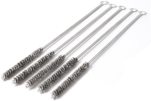 12 Inch Pipe Cleaning Brush Set with Stainless Steel Bristles, Steel Wire Tube Brush Kit for Auto Parts Polishing, Machining, Bottles, Tubes, Etc.（10mm-5pcs） by WMXXBRU