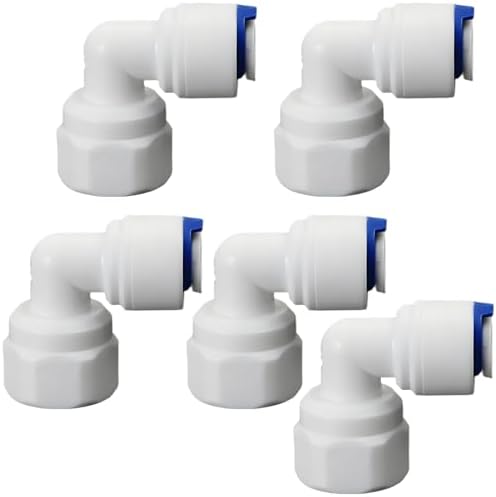 1/4"F Elbow to 1/4" Push-Fit for RO Water Filter, 5 Pcs by Unknown
