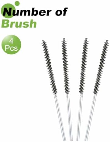 HARFINGTON 4pcs Wire Bore Brush 8 x 3/8" 1/4 Inch Shank Stainless Steel Bristles Cleaning Brush for Clean Car Part Tube Kitchen Garage - Image 3
