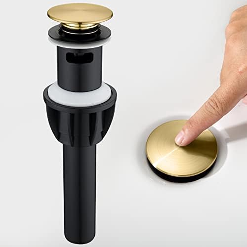 TIORIY Bathroom Sink Stopper with Overflow, Sink Drain Brushed Gold by TIORIY