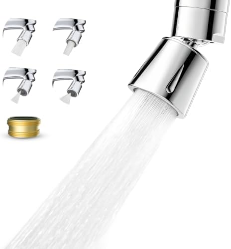 Faucet Aerator 4 Modes, 360° Swivel Faucet Sprayer Head Attachment, Chrome by iFealClear
